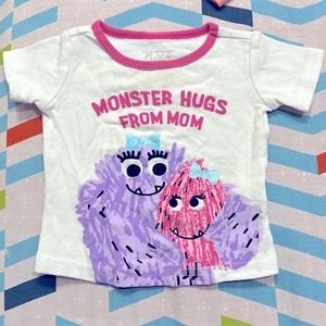 Baby Girl Monster Hugs Snug Fit Cotton Pajamas - White